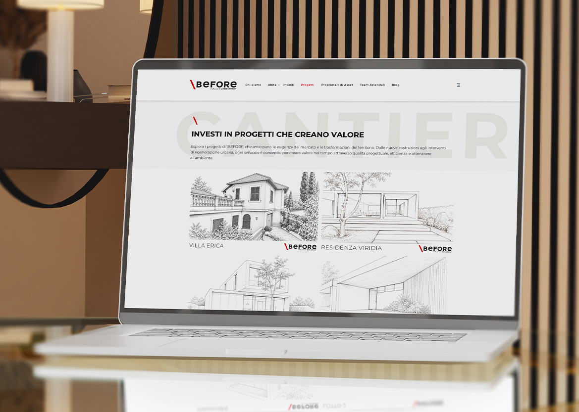 Before Italia — sito progetti e cantieri